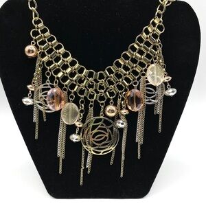 Goldtone Dangle Statement Necklace